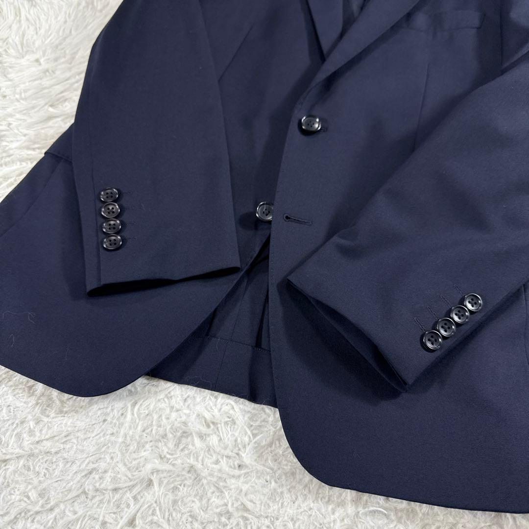 【イタリア生地】オンリー レダ スリーピーススーツ 無地 ネイビー 170Y