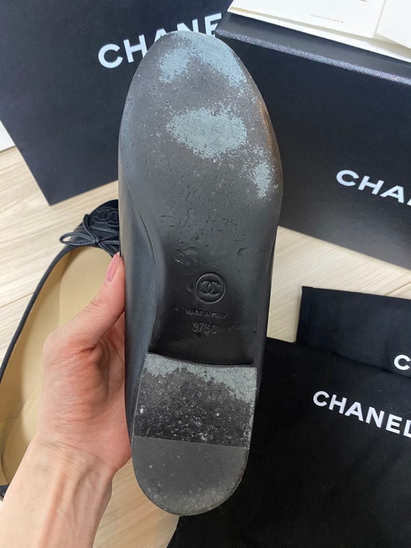 CHANEL バレリーナ　37.5 Black 美品✴︎