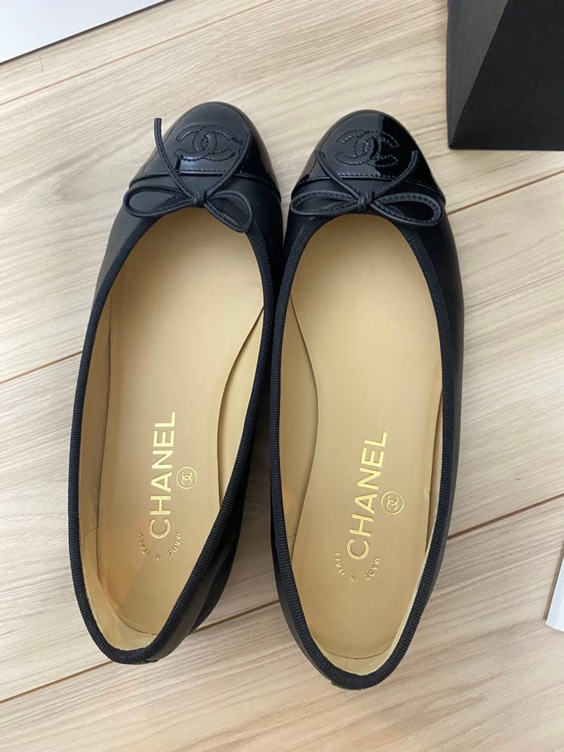 CHANEL バレリーナ　37.5 Black 美品✴︎