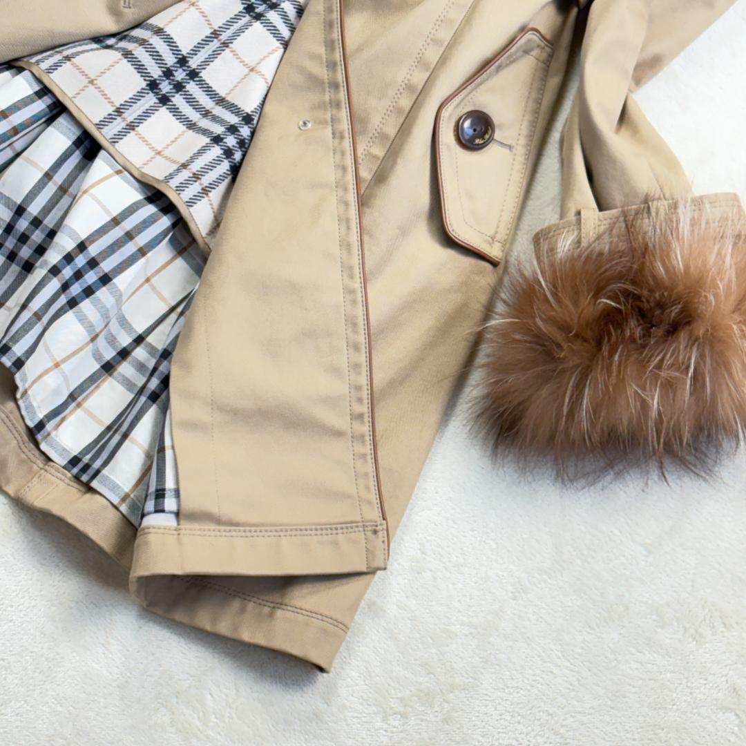 【ほぼ未使用】バーバリー ブルーレーベル トレンチコート ライナー ファー 38