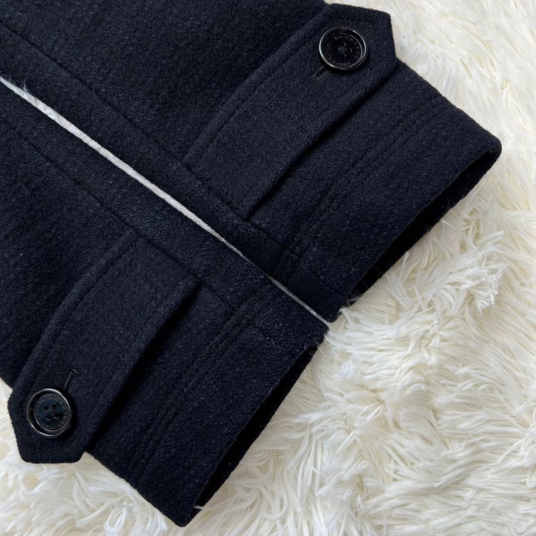 【美品/S】バーバリー ブラックレーベル ピーコート ウールコート 濃紺 メンズ