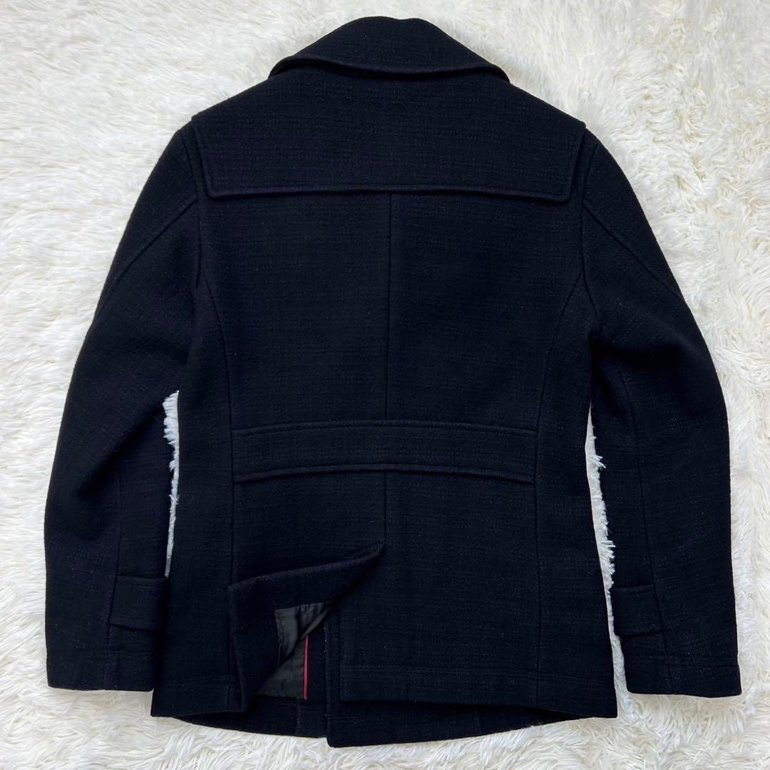 【美品/S】バーバリー ブラックレーベル ピーコート ウールコート 濃紺 メンズ