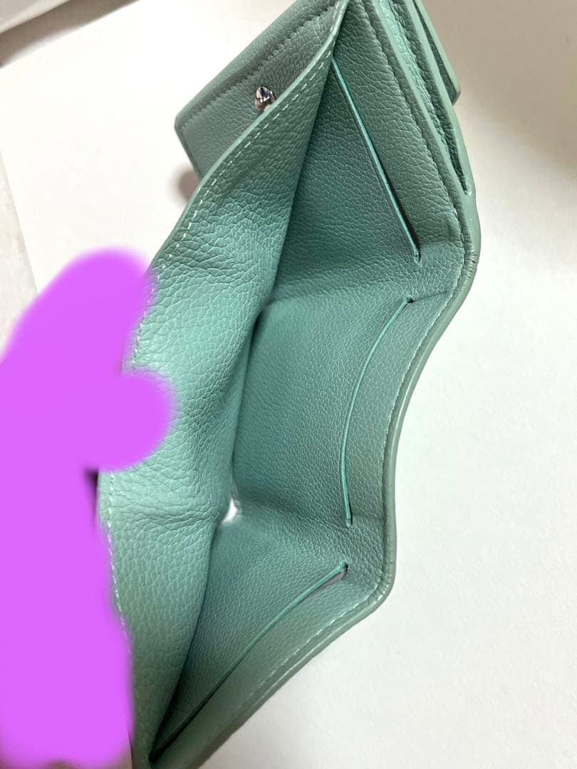 ヴィトン　三つ折り財布　ミントグリーン　ポルトフォイユロックミニ