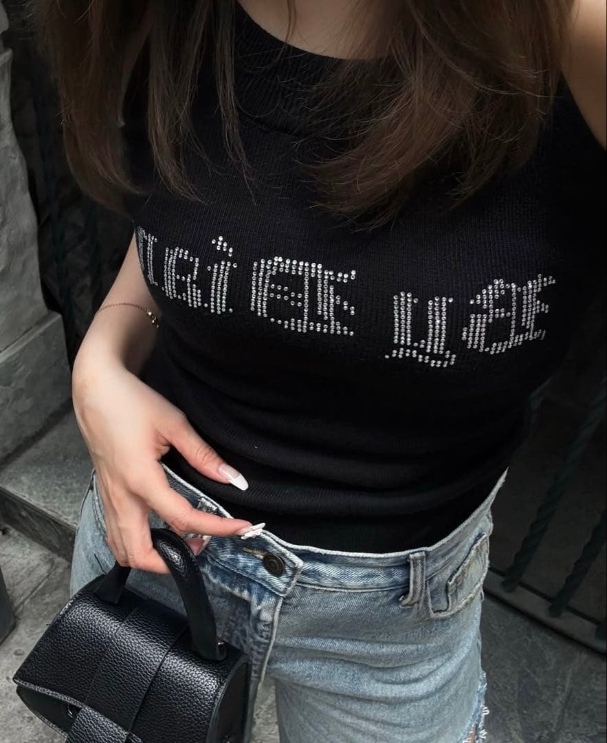 ○様　DIANTE Rhinestone halter neck tops