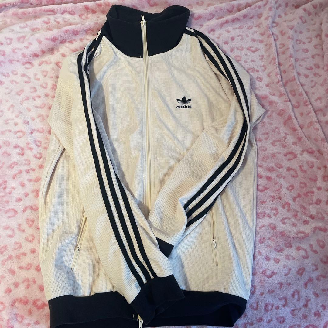 adidas ワッフルトラックジャケットLホワイト/ブラック