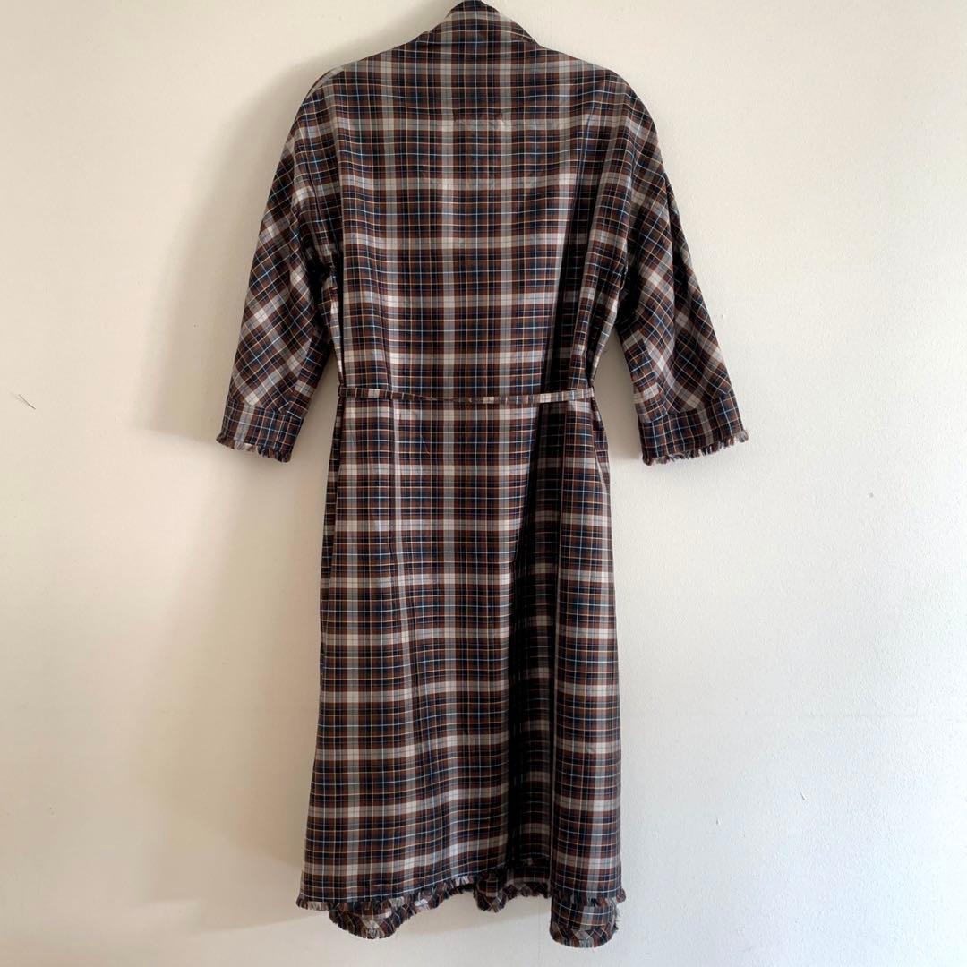 45rpm シルクワンピース　ブラウン　ドルマンスリーブ　七分袖　日本製