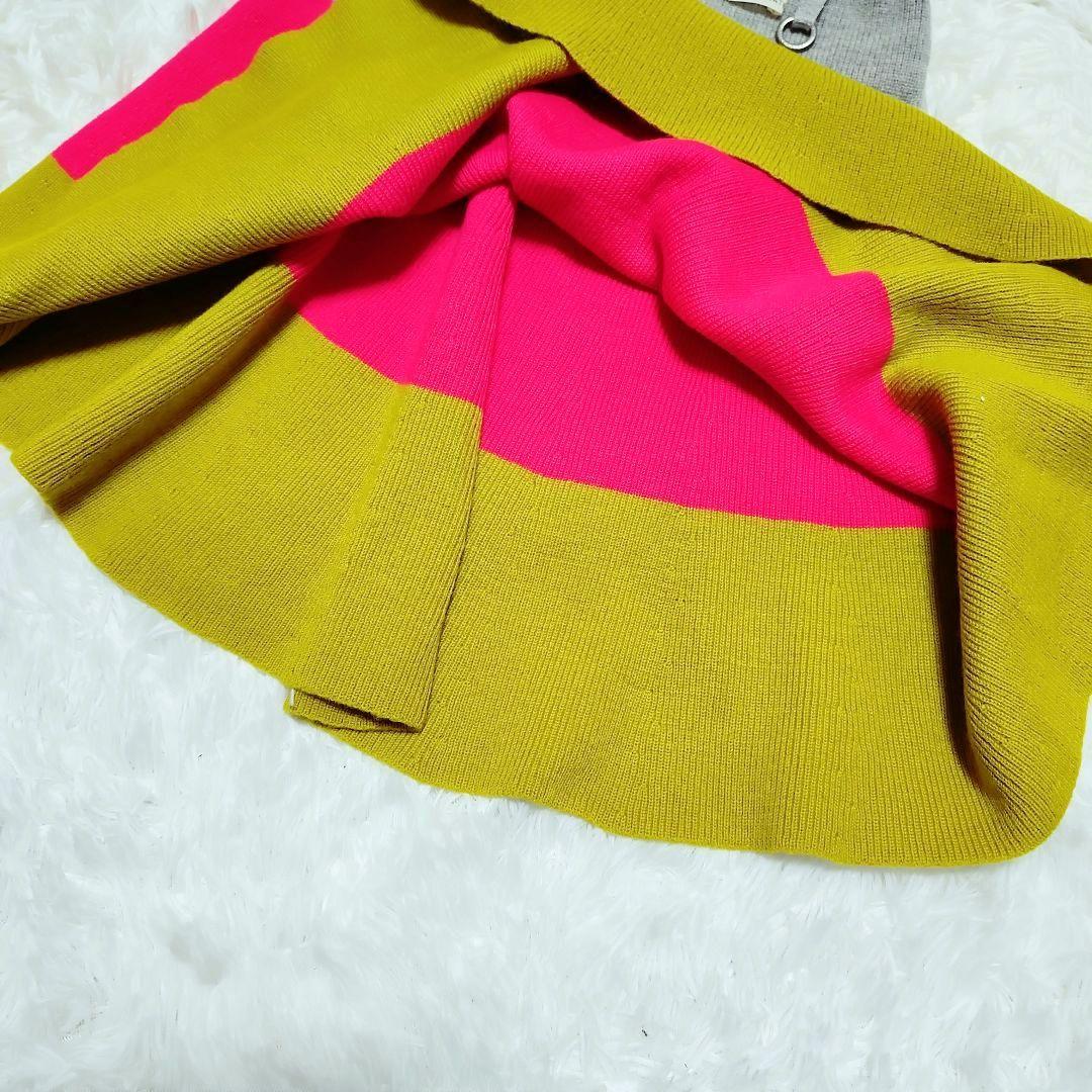 パーリーゲイツ　カラフル　フレアニットスカート　ゴルフウェア　マルチカラー　S