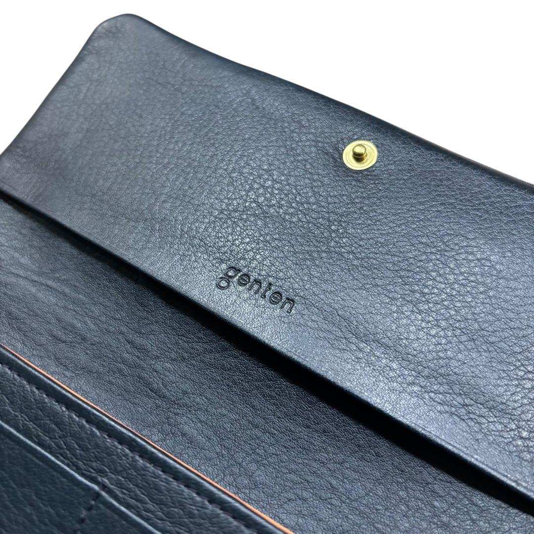 【未使用保管品】　genten ゲンテン　yaku 長財布　ネイビー　ブラック