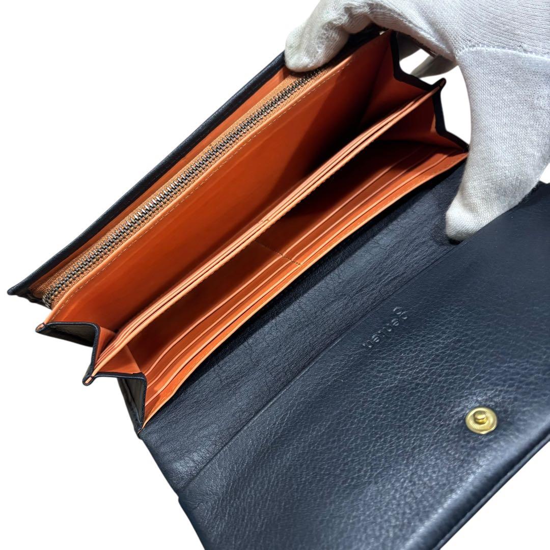 【未使用保管品】　genten ゲンテン　yaku 長財布　ネイビー　ブラック