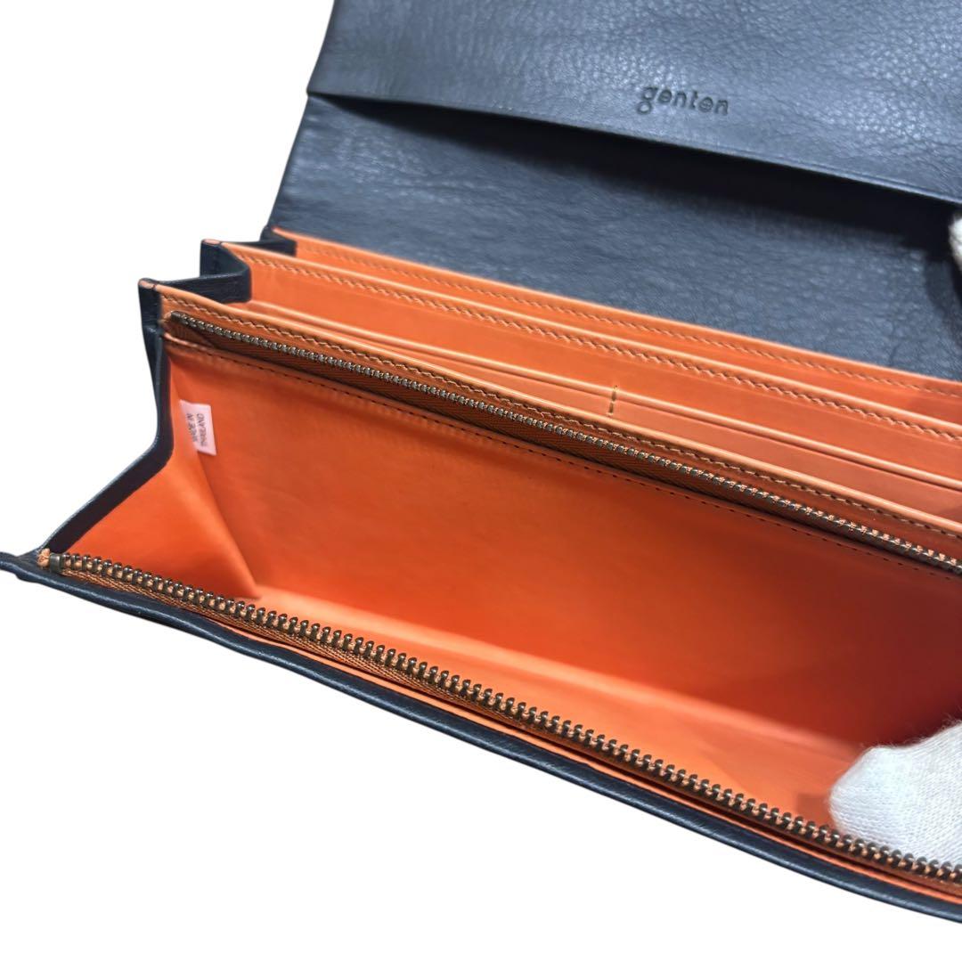 【未使用保管品】　genten ゲンテン　yaku 長財布　ネイビー　ブラック