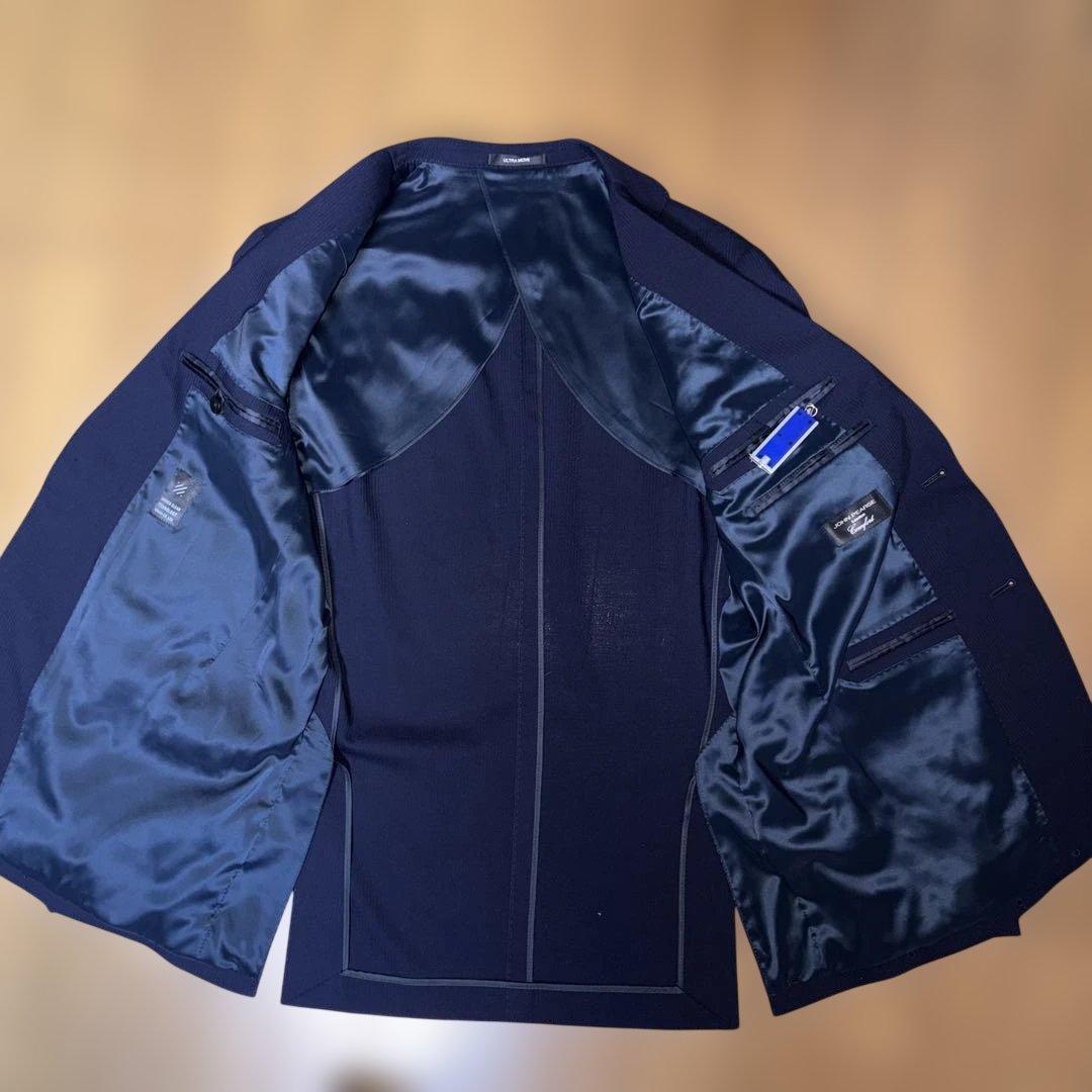 【極美品】ジョンピアース スリーピース スーツ A6 濃紺 シャワークリーン