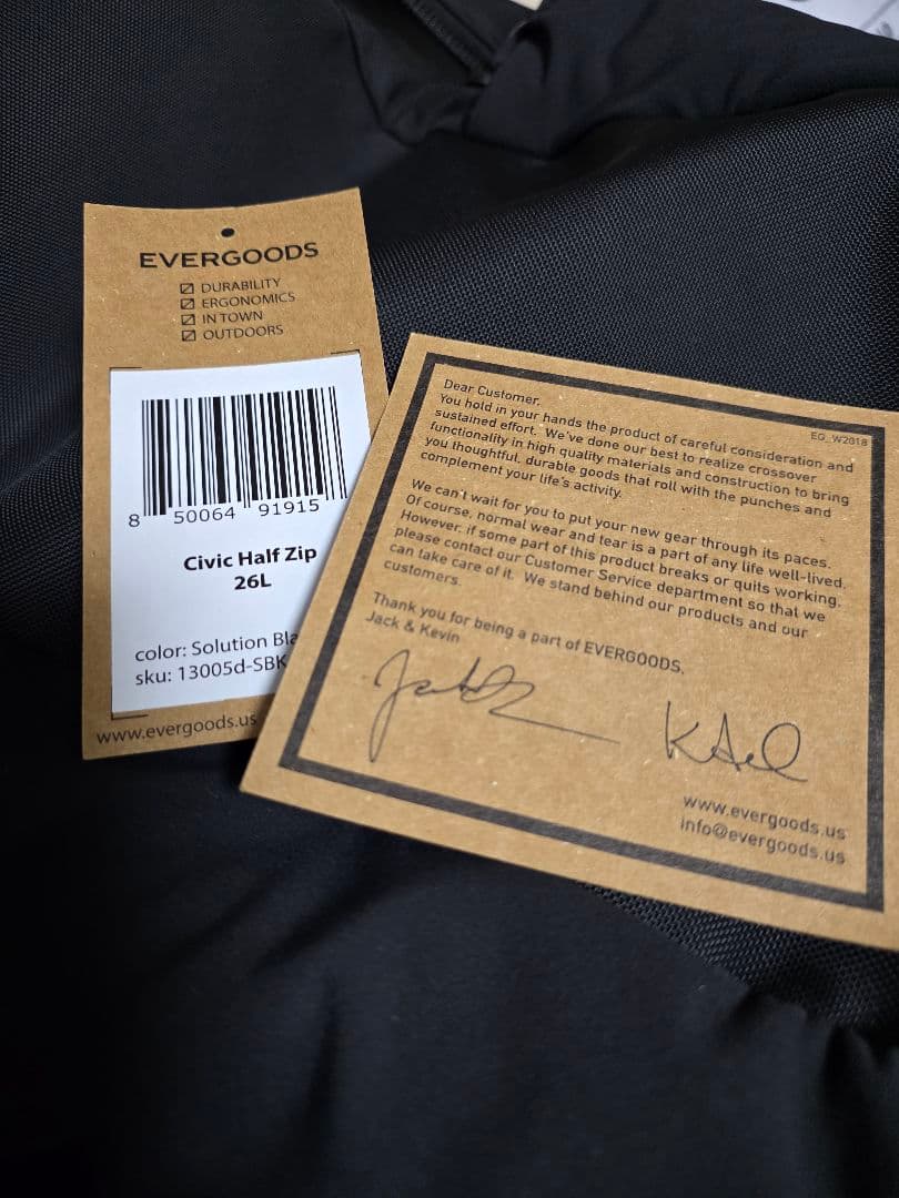 エバーグッズ CIVIC Half Zip 26L (V3) CHZ