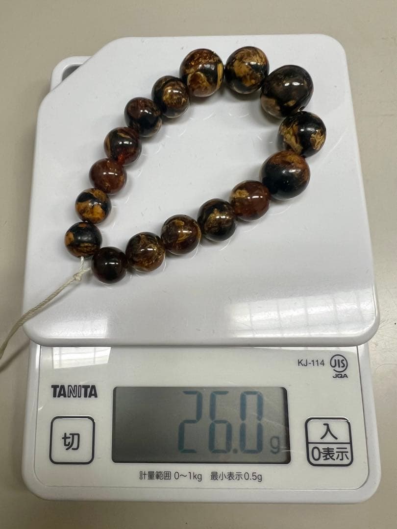 柚！虎琥珀ビーズ　希少品