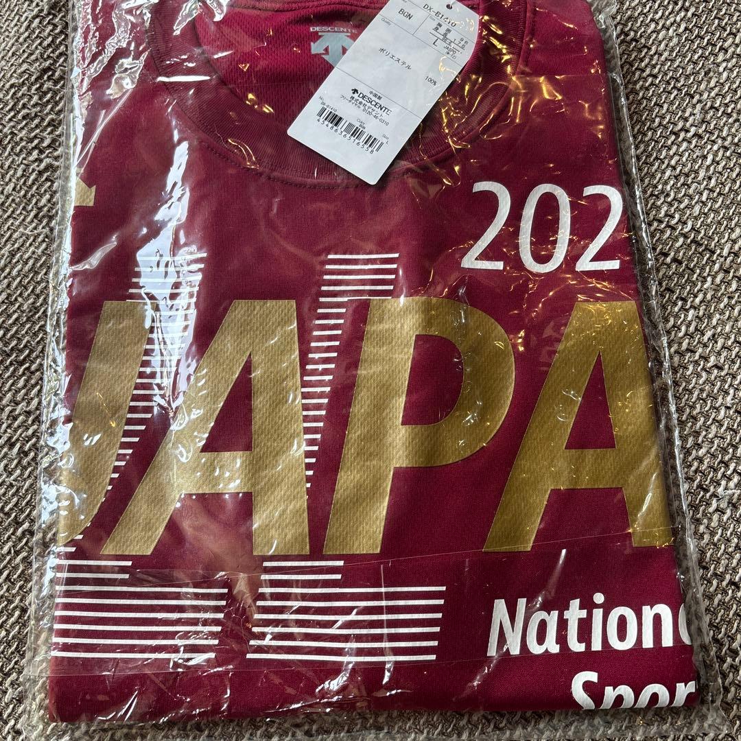 DESCENTE DX-B1410 L ワインレッド Tシャツ国体オールジャパン