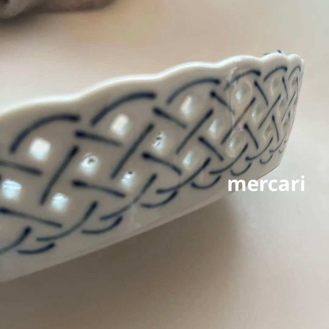 ブルーダニューブ BlueDanube持ち手付透かしレースバスケット皿　5客揃い