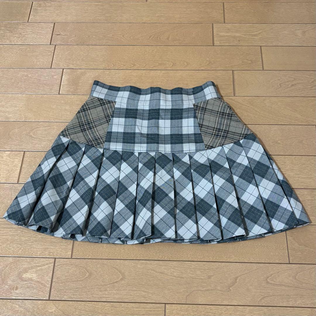 スカート andmary Coco check pleats skirt S