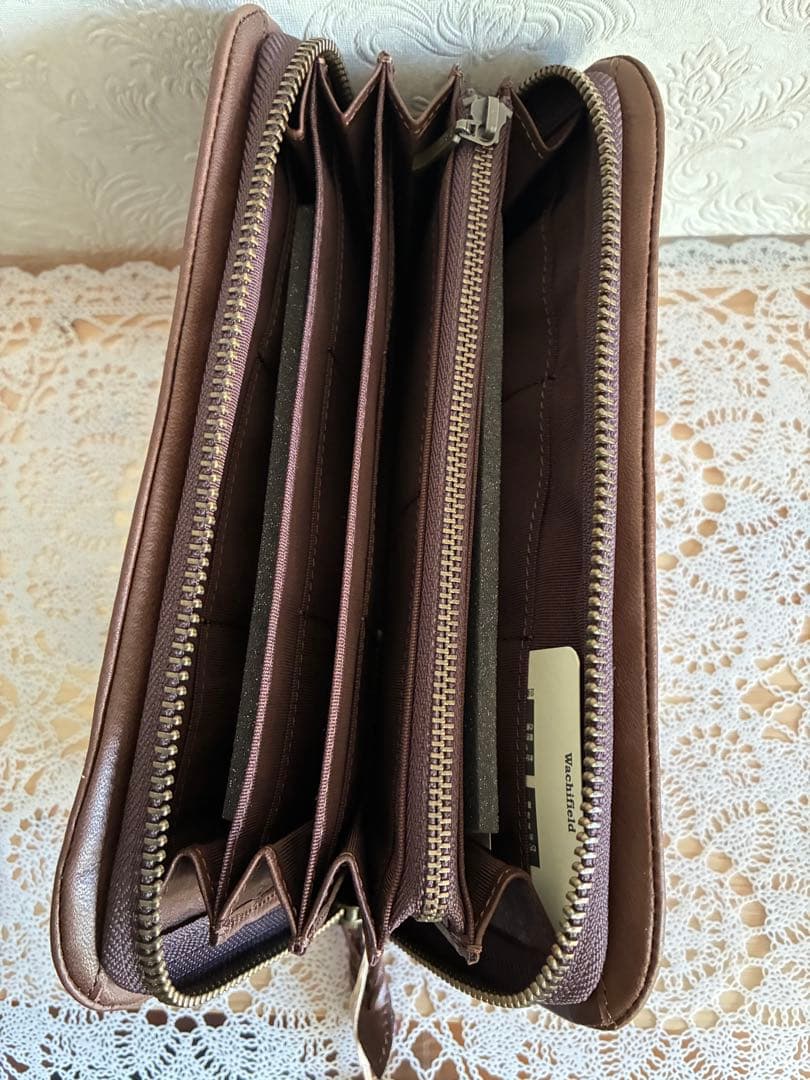 わちふぃーるど　やわらか長財布　こげ茶