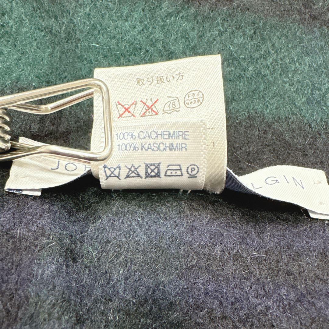 【美品】 ジョンストンズ カシミヤ100％ 中判ストール ブラックウォッチ