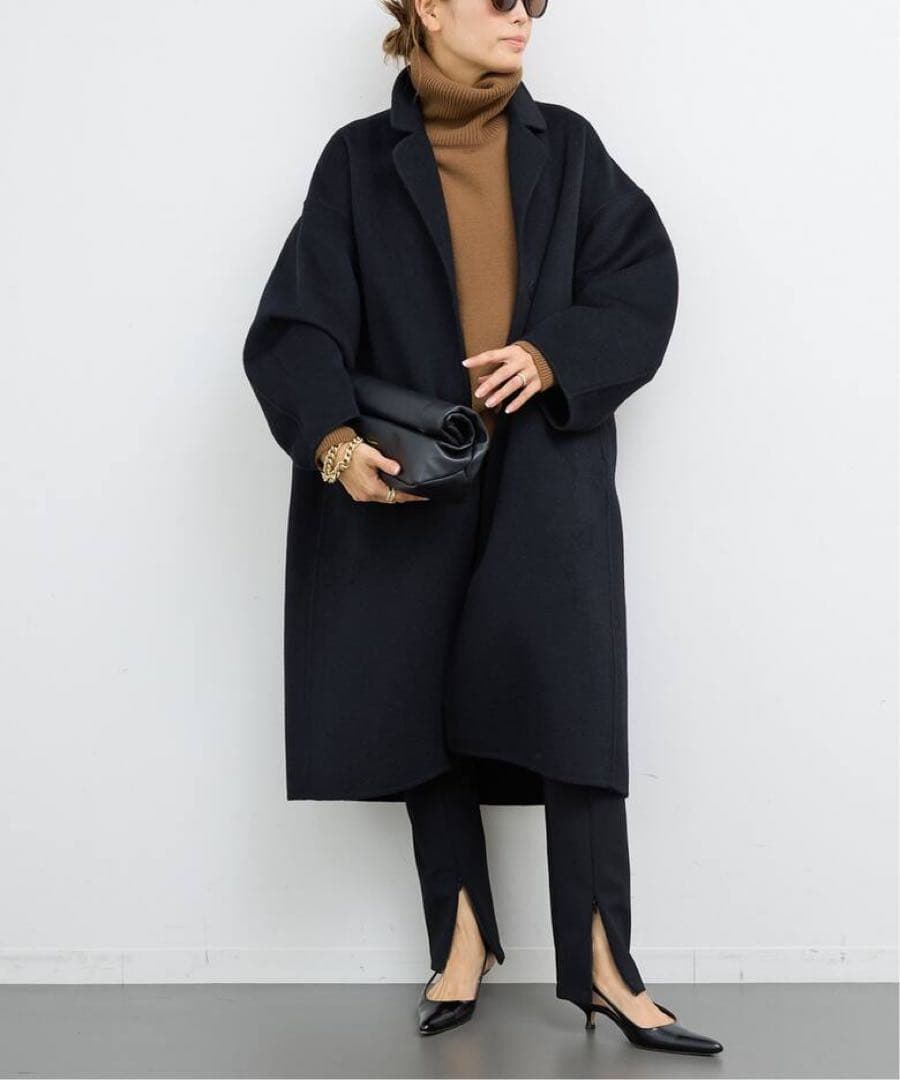 新品未使用　ドゥーズィエムクラス　ウールアンゴラリバーコート　ブラック