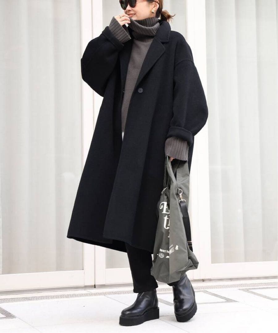 新品未使用　ドゥーズィエムクラス　ウールアンゴラリバーコート　ブラック