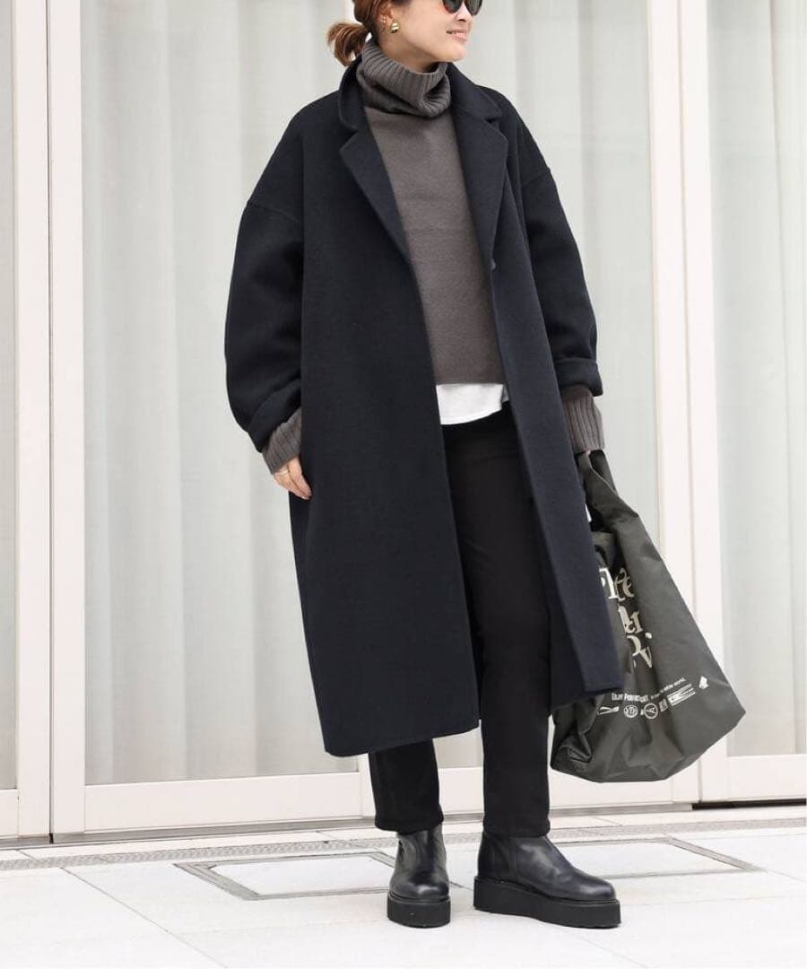 新品未使用　ドゥーズィエムクラス　ウールアンゴラリバーコート　ブラック