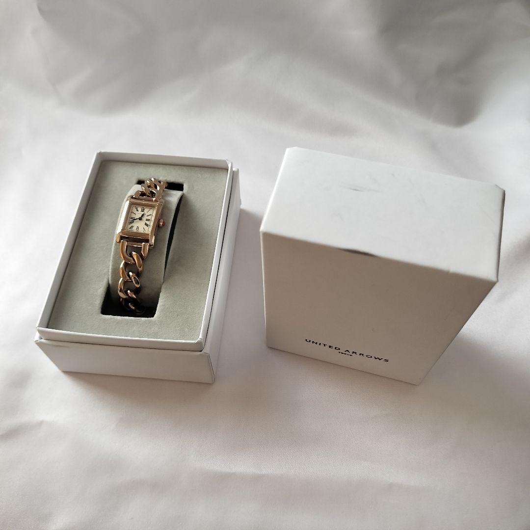 ゆ*い様 UNITED ARROWS 腕時計 スクエア チェーン ゴールド