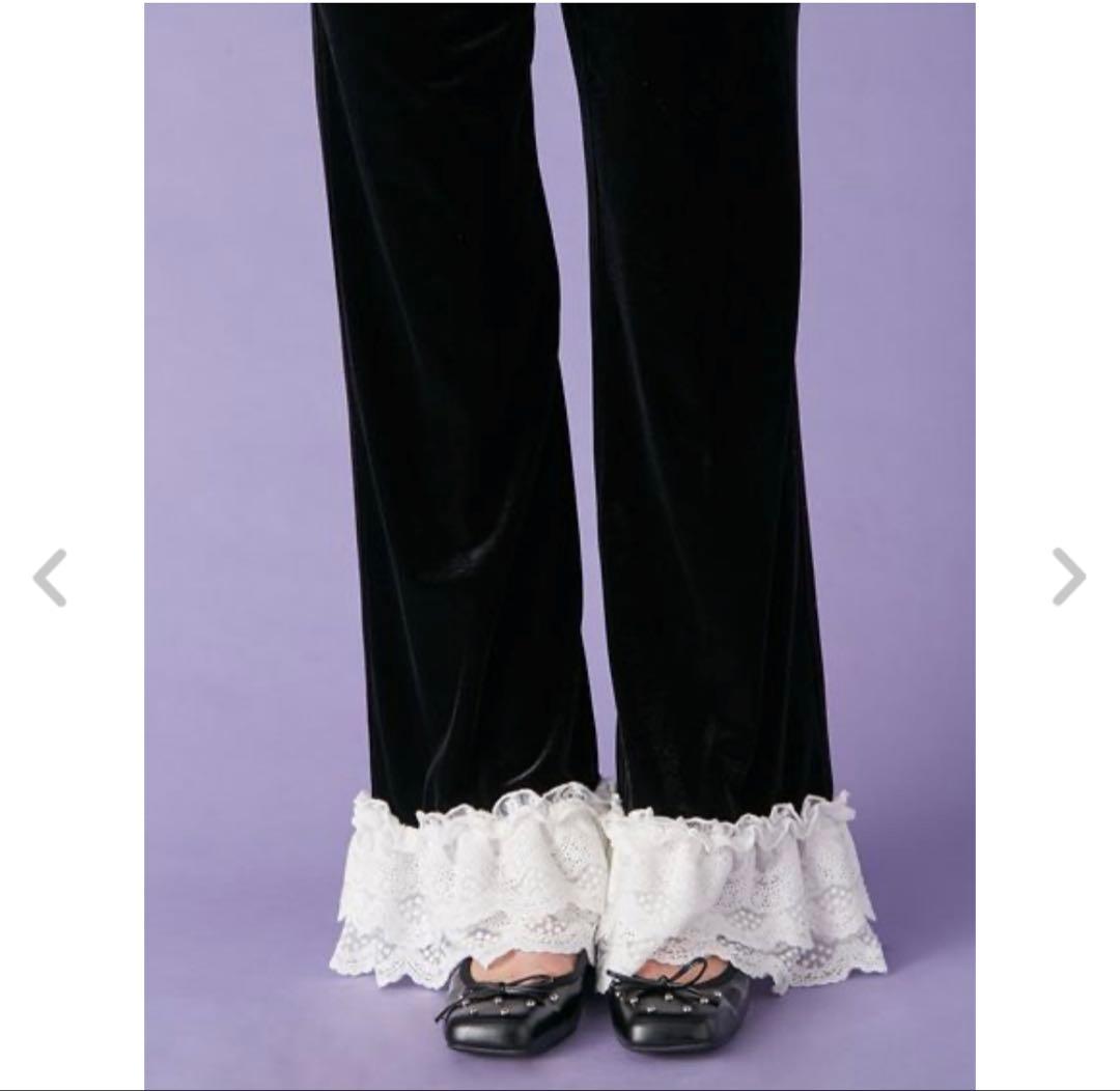 LILY BROWN バリエーションフリルパンツ ブラック