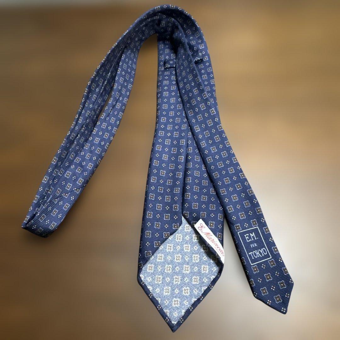 E. Marinella ネイビー 小紋柄 東京限定ネクタイ