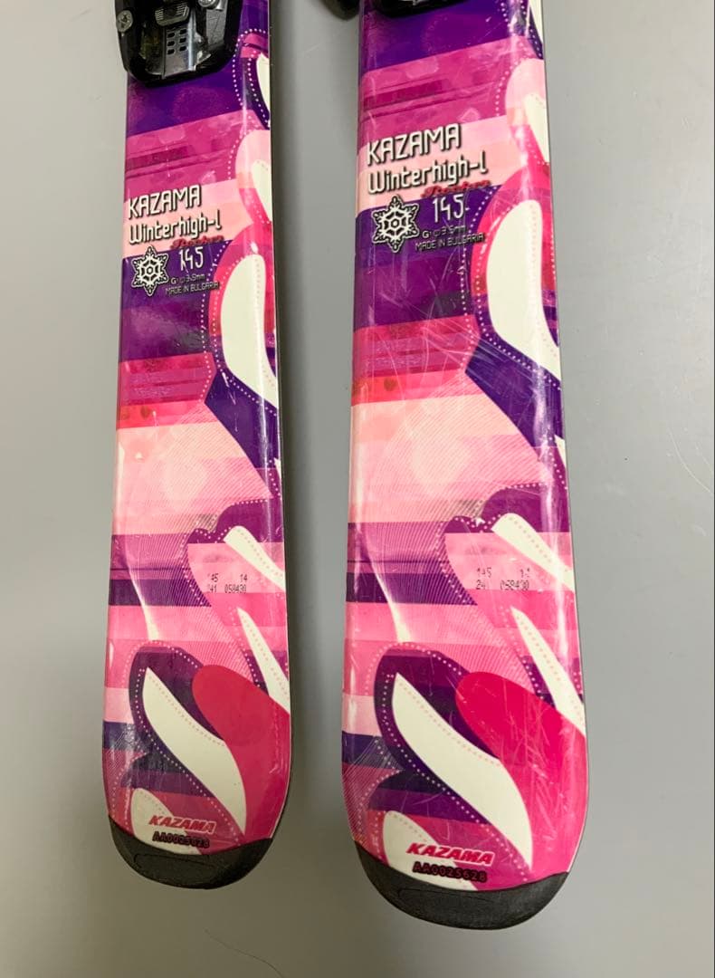 カービングスキー 4点セット　KAZAMA 板145cm／靴24-24.5cm