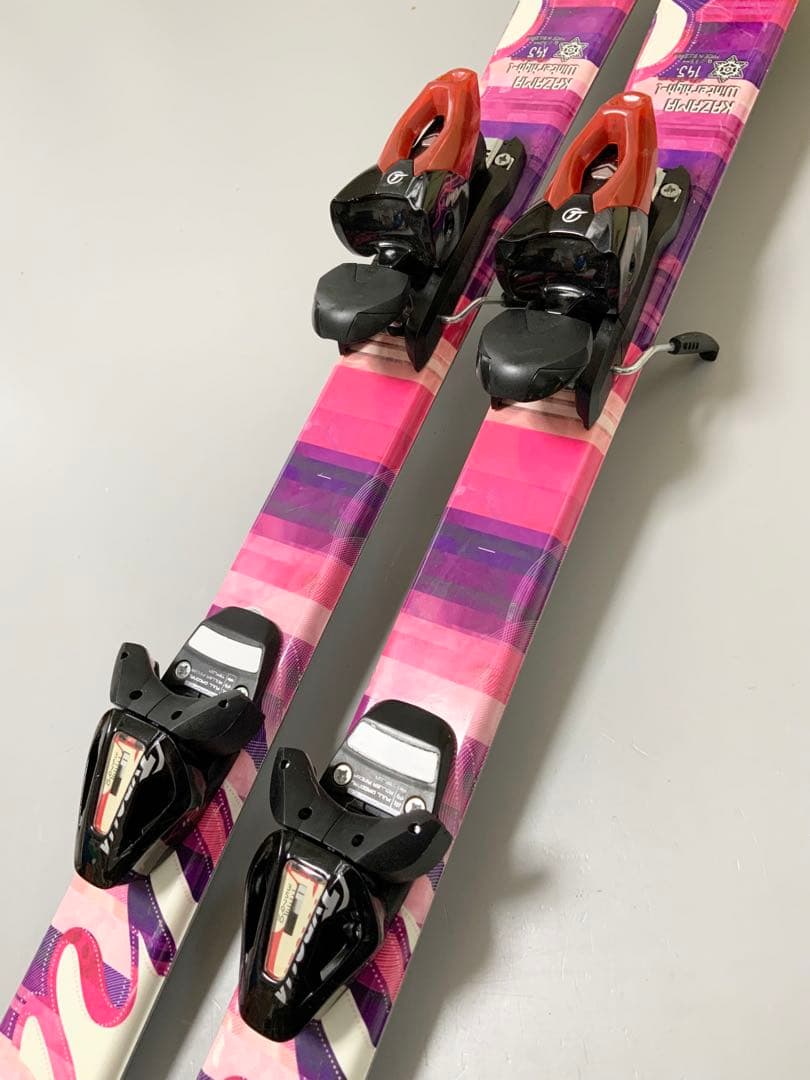 カービングスキー 4点セット　KAZAMA 板145cm／靴24-24.5cm