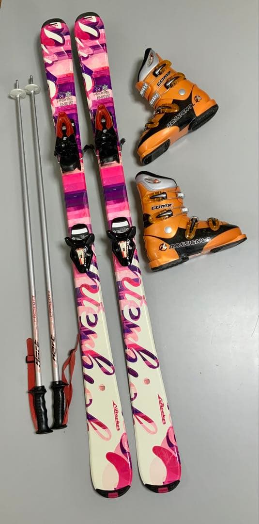 カービングスキー 4点セット　KAZAMA 板145cm／靴24-24.5cm