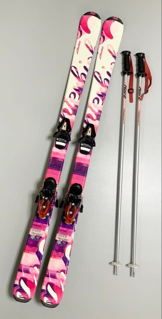 カービングスキー 4点セット　KAZAMA 板145cm／靴24-24.5cm