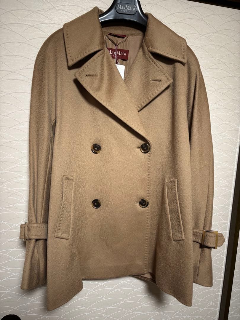 Max Mara Studioベージュ ダブルブレストコート 新品タグ付き