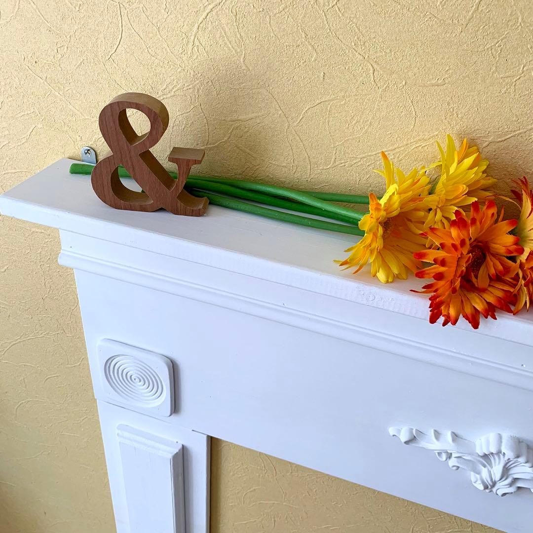 ⬜︎ホワイト【木製マントルピース】薄型/白/アンティーク風/組み立て式