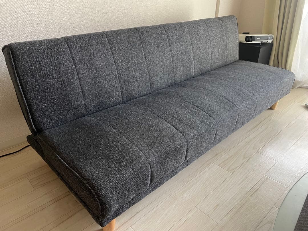 LOWYA グレー ファブリック ソファベッド