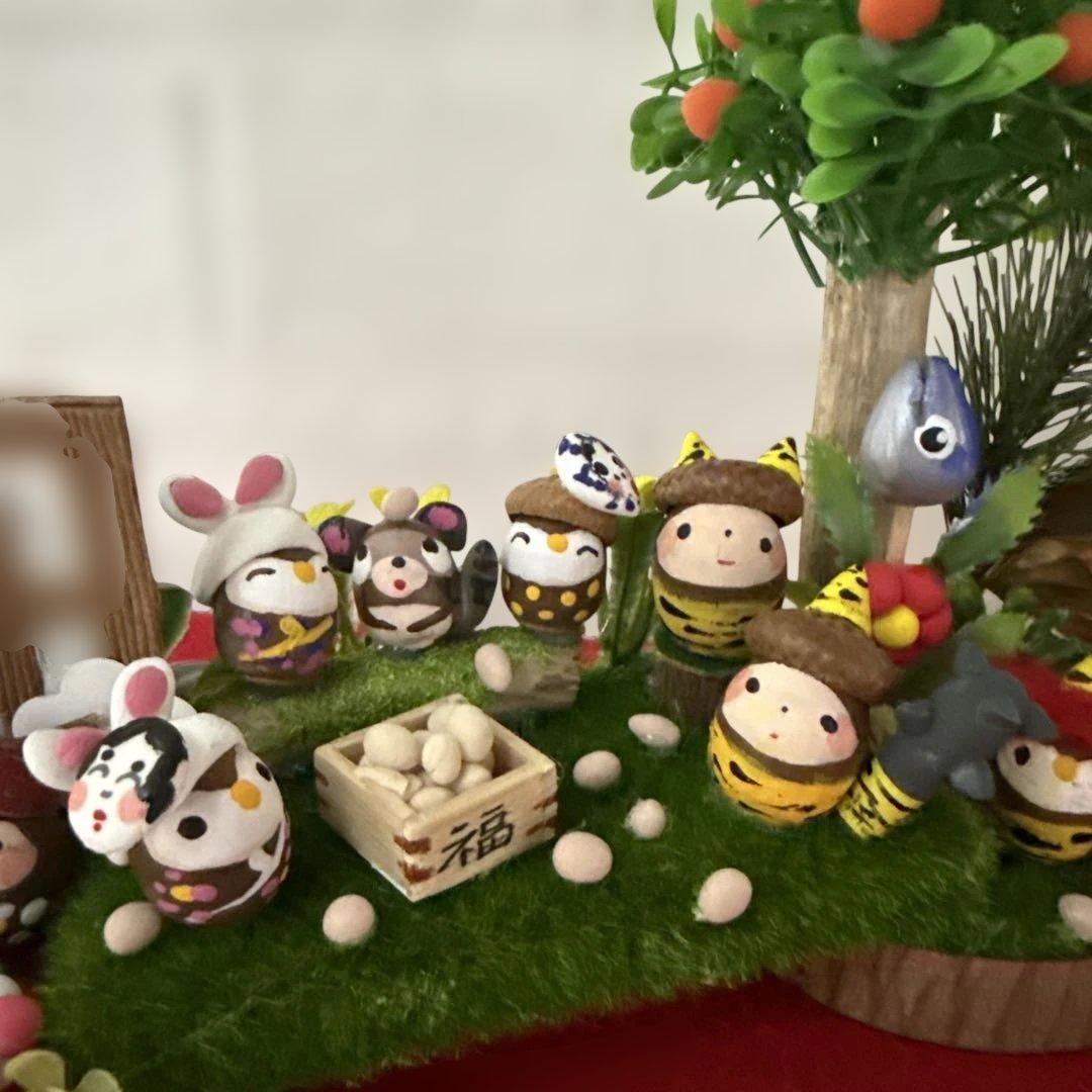 どんぐりアート♡節分オブジェ＆かまくらオブジェ2品♡