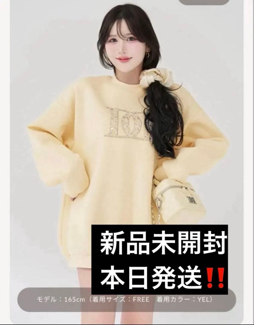 Darich ダーリッチ　ロゴビジュースウェットプルオーバー　イエロー