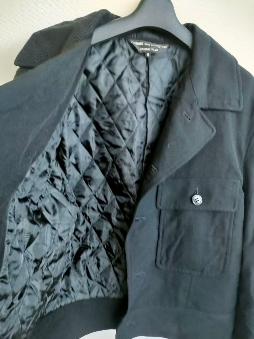 f*x様 コム・デ・ギャルソン ブラック ボタン付 ピーコート