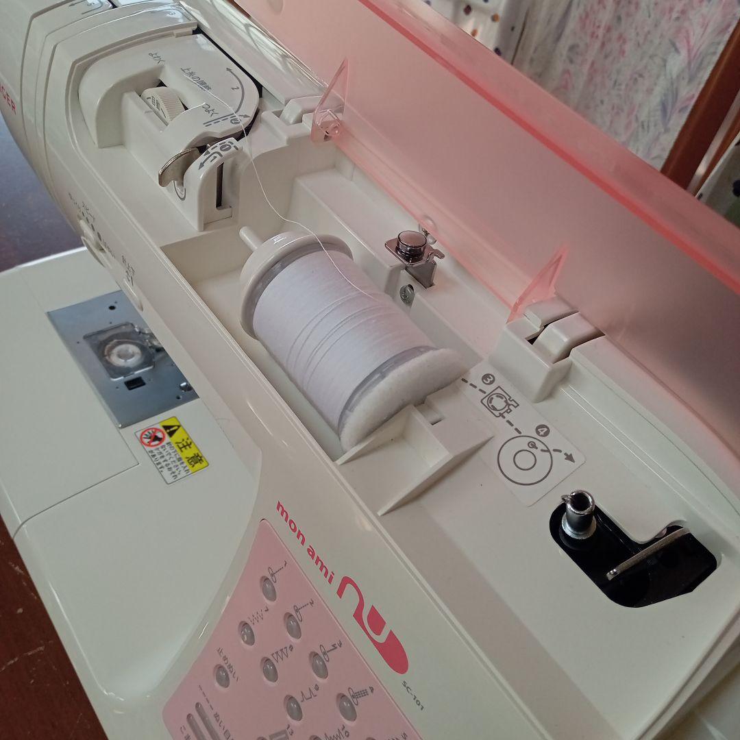シンガーミシン本体モナミ　分解整備済み　ワイドテーブル、フット付き