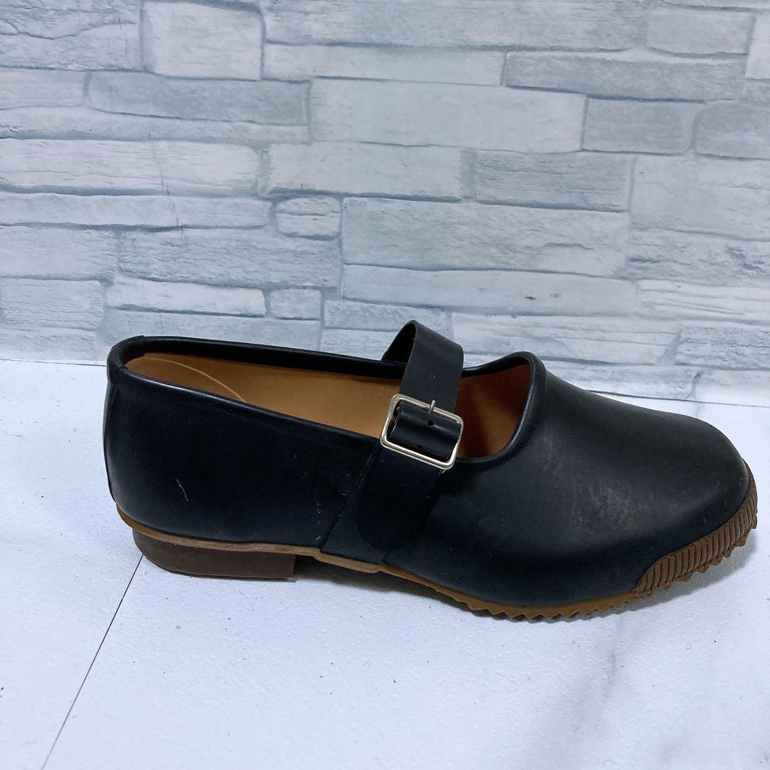 美品 コムデギャルソン コムコム ストラップシューズ レインシューズ 黒 24