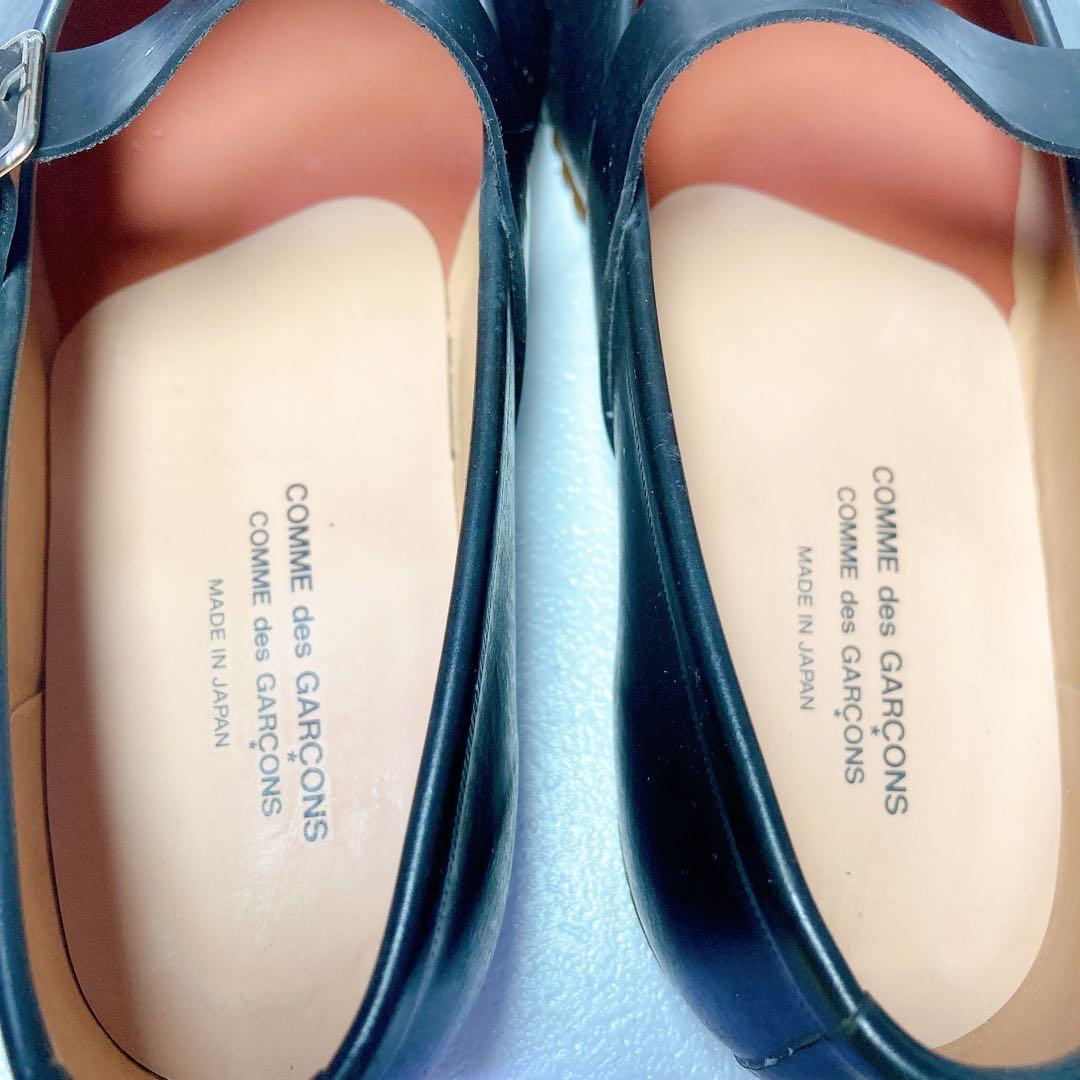 美品 コムデギャルソン コムコム ストラップシューズ レインシューズ 黒 24