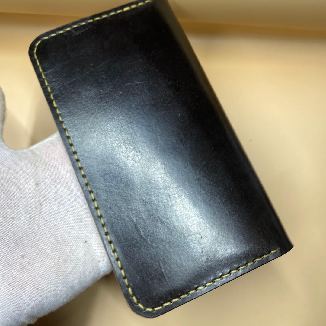 上質 無骨 艶 茶芯 丘染め 三層 マチ ロング トラッカーウォレット