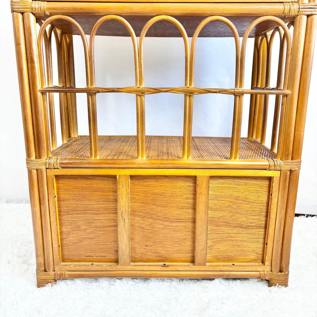 『送料無料』ラタン　キャビネット　サイドボード　収納ラック