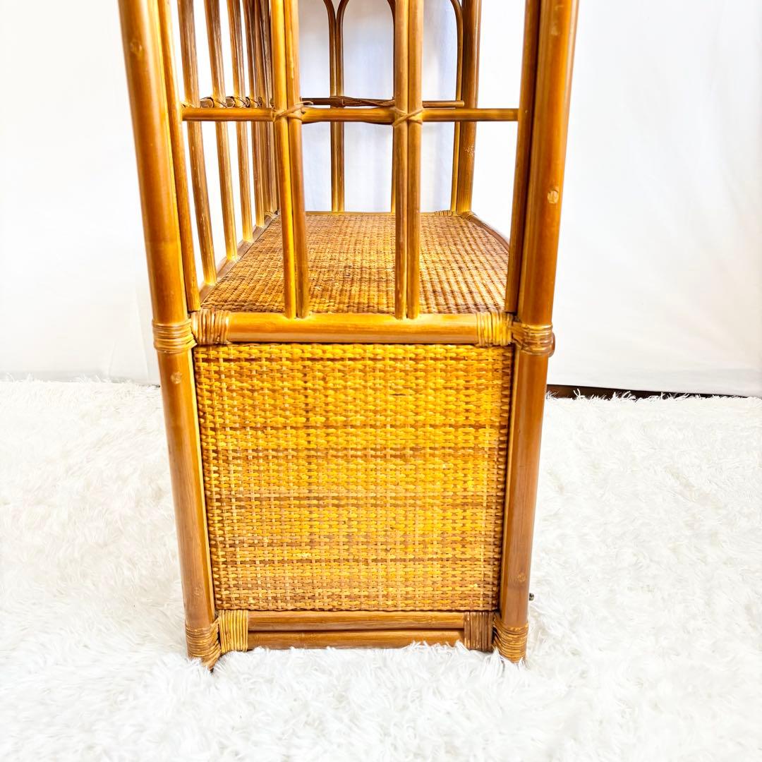 『送料無料』ラタン　キャビネット　サイドボード　収納ラック