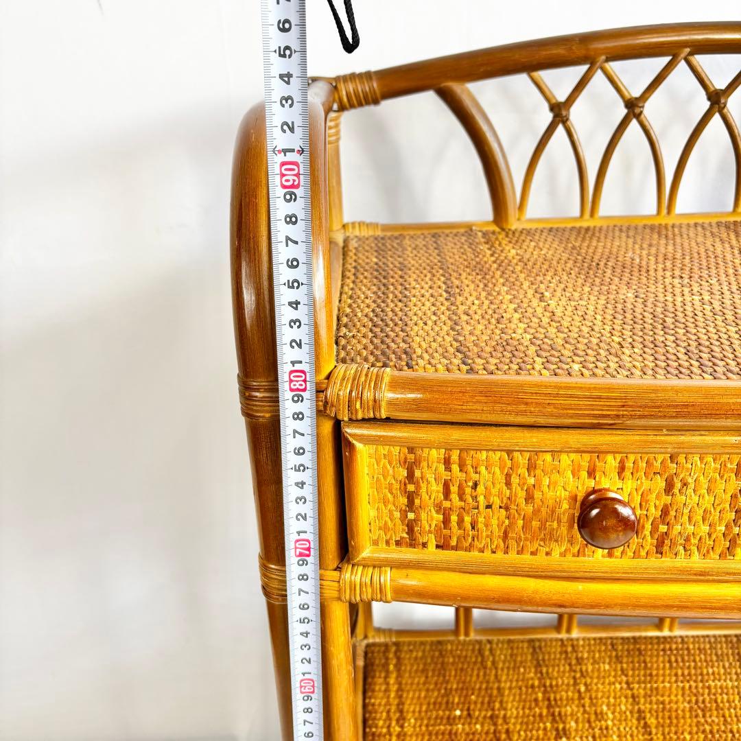 『送料無料』ラタン　キャビネット　サイドボード　収納ラック