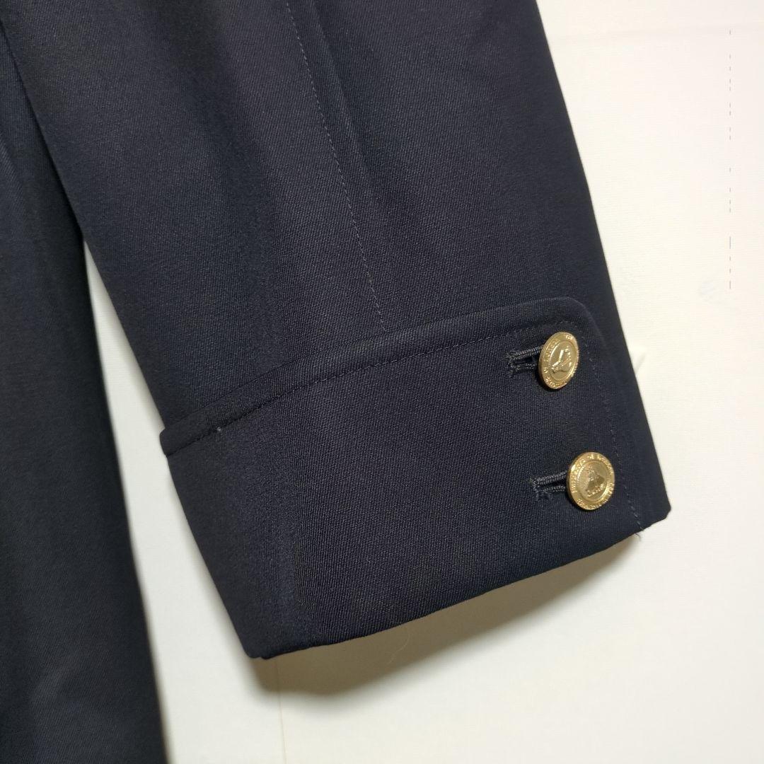 美品　バーバリー　ロングコート　90s　金ボタン　紺　シャドーホース　L相当