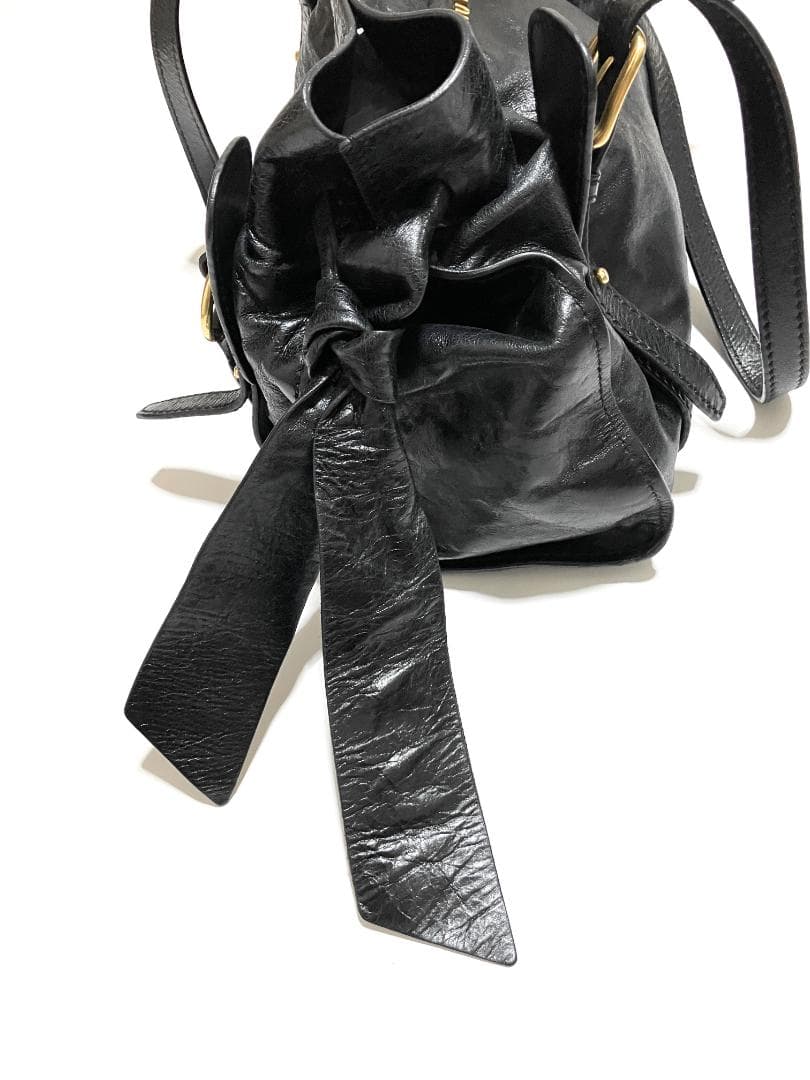 バッグ miu miu VITELLO Ribbon Leather Bag