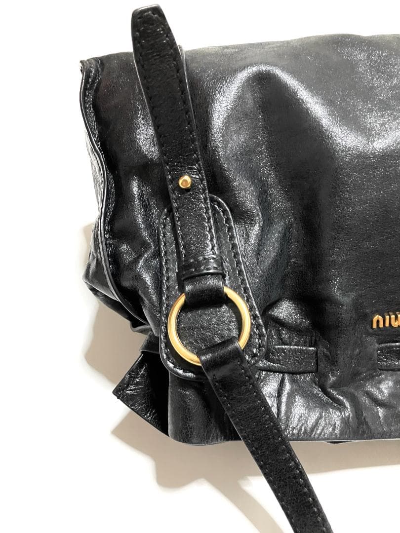 バッグ miu miu VITELLO Ribbon Leather Bag