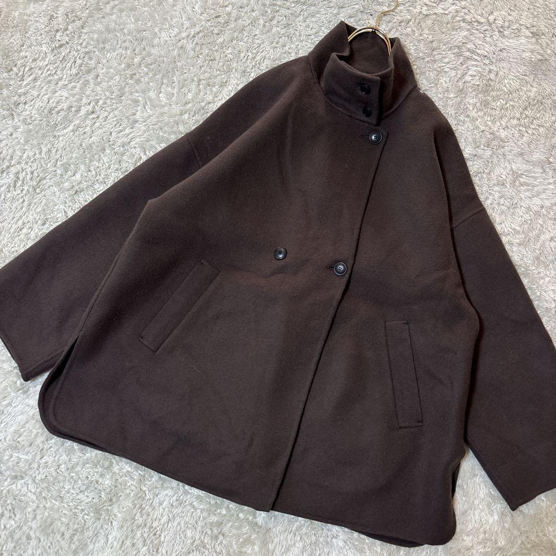美品＊SLOBE IENA ダブルフェイススタンドコート　ブラウン　茶