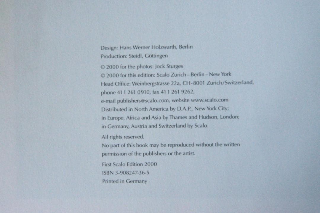 【 Jock Sturges ：new work 1996-2000】初版発行